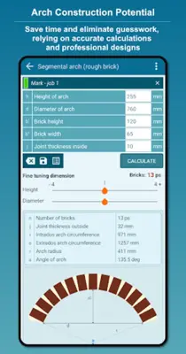 Brick Arch Calculator (Voussoirs) android App screenshot 6