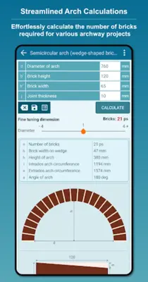 Brick Arch Calculator (Voussoirs) android App screenshot 8